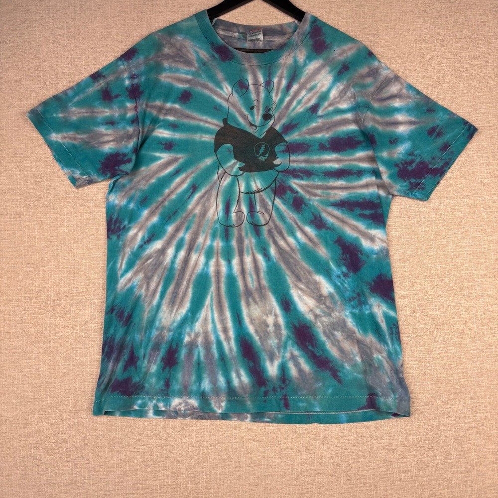 Vintage 90s Grateful Dead Pooh Bear Tie Dye T-Shirt XL Single Stitch USA Made